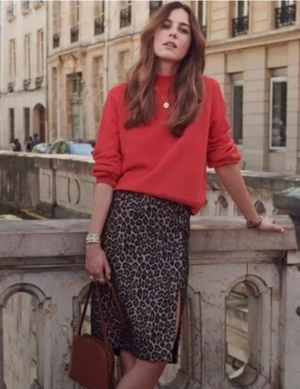 Sézane Maude Leopard Print Pencil Skirt Size 34 US 2